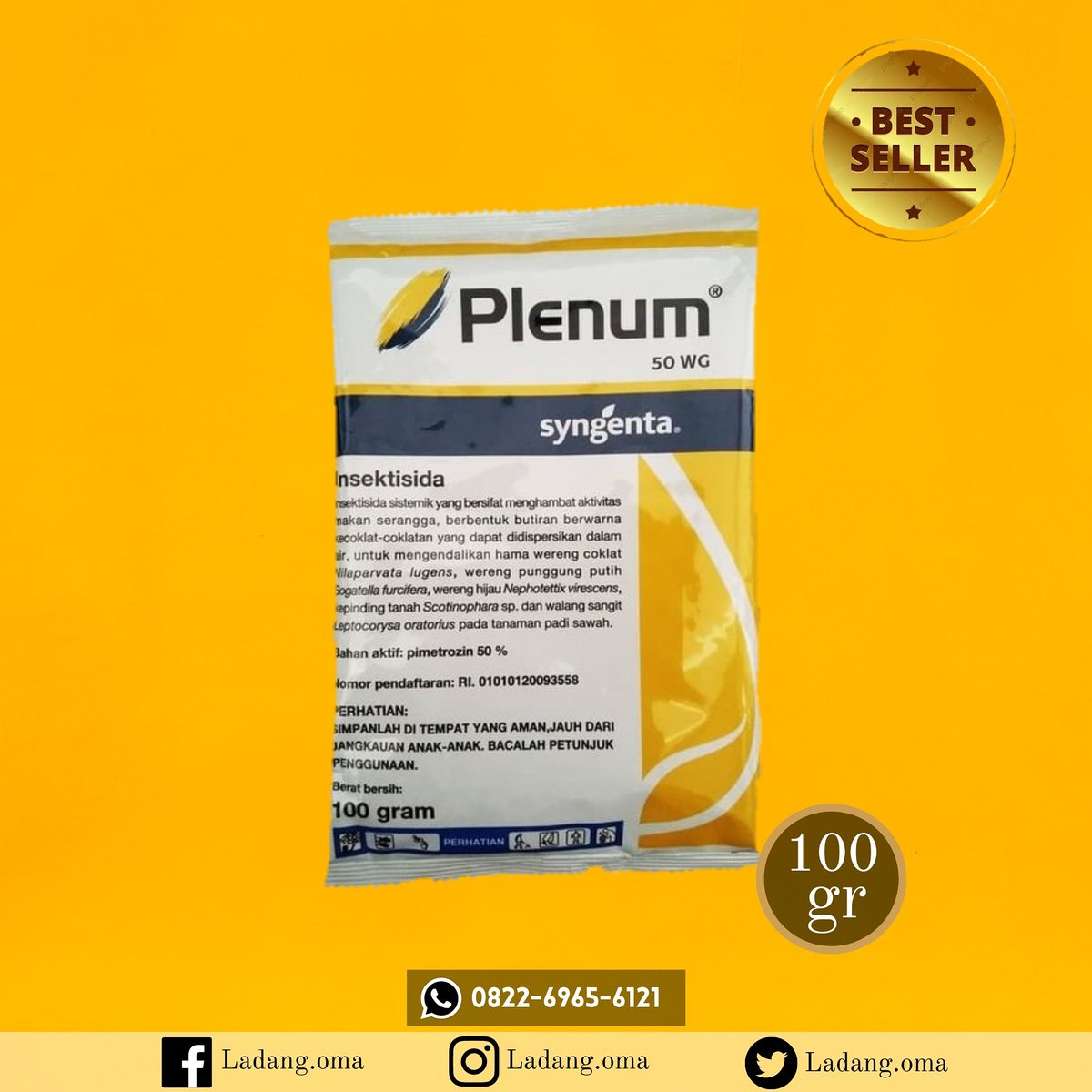 LadangOma's tweet photo. •
PLENUM 50 WG
insketisida efektif untuk mengendalikan wereng coklat pada tanaman padi

Price : 195k/55k
Kemasan: 100gr/50gr

• Untuk info atau order 
👆🏻Klik no whatsapp / dm 💅👄
Atau tokped by request
#akuloyotapiayo #punkrock
 #temanpetani #petanimuda
#mudaberbahaya https://t.co/TwisVz6pdH
