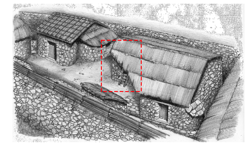 But let's stop at the 'tabula district', a singular group of buildings next to the rampart. Here, exceptional objects were found. One of them in that building with the elevated door.  #HillfortsWednesday