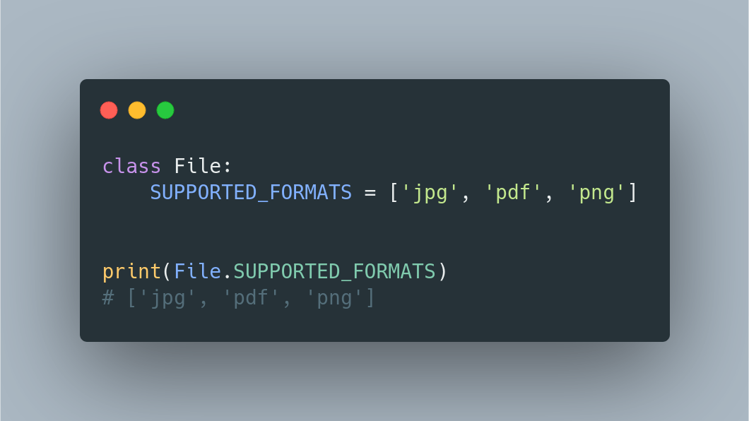  Classes can also have class attributesThey're shared across all instances created from the classYou don't need to create an instance to access them