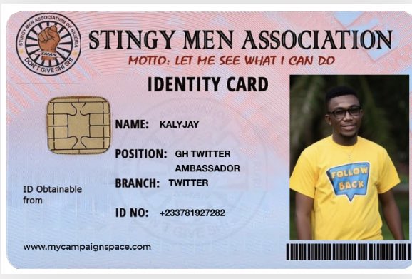 gyaigyimii's tweet photo. Stingy Men Association ID Card thread 👇👇 https://t.co/yoVGhFCcIk
