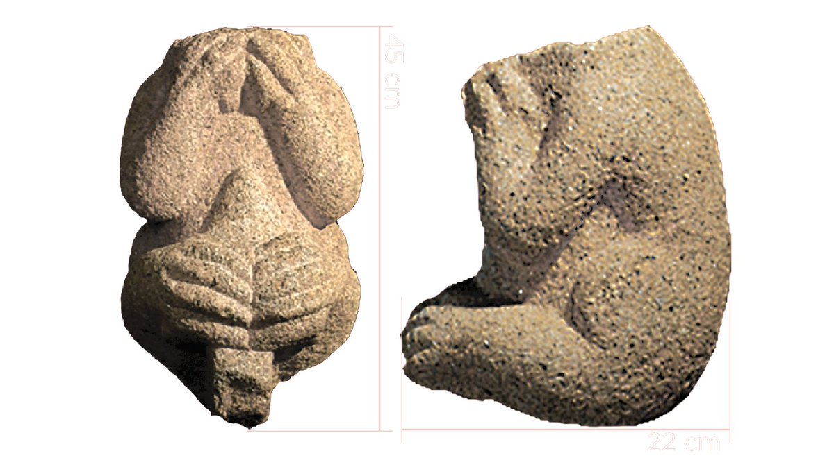 And let's end with a unique, rare, intriguing sculpture. It was found in the foundation of a building in this district, so it comes for sure from the IIBC or earlier. It is what you see, a 'monkey type' sculpture. WTF? A monkey?  #HillfortsWednesday
