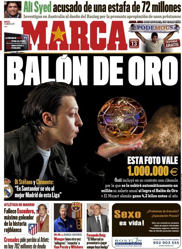 Due to his excellent performances for club and country FIFA and France Football included him in the 23 man shortlist for the balón d'Or award later won by Lionel Messi. “He understands football better than anyone else.” Andrés Iniesta.