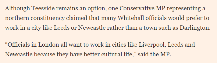 1. Choice of location is crucial. In interviews, we heard similar things to the anonymous MP, particularly when it comes to policy jobs. And recall that HMT staff skew young.Big cities also have a deeper skill base if you want to hire locally.