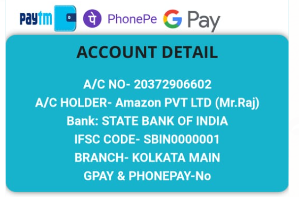 So the caller has my name, mobile, address, and purchase details from  @amazonIN (or a seller on the platform?). And  @KolkataPolice and  @TheOfficialSBI - please note the SBI Kolkata bank details, phone numbers, and Kolkata contact address (may be fake). Can you act on these?
