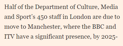 2. Clustering civil service jobs in the one location is another success factor. The govt shouldn't be shy about sending CS jobs to places that already have them - it can help with cross-dept collaboration and build decent career paths (and so helps attract talent).