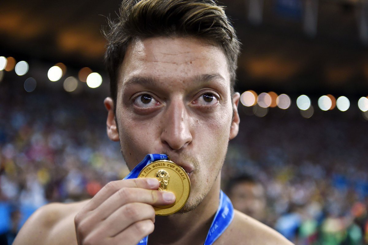Özil was once again called up to the National team for the World Cup. "Of course we want to win it, a third place or playing good is no longer enough for us."He played a key role featuring in all 7 matches. They finally won the tournament and were crowned as World Champions.