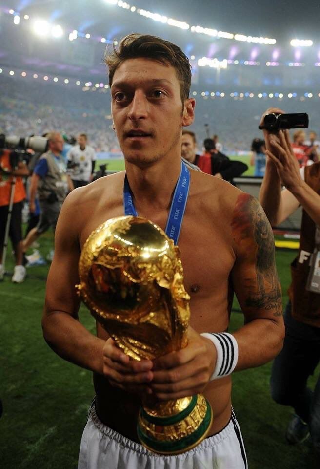 Özil was once again called up to the National team for the World Cup. "Of course we want to win it, a third place or playing good is no longer enough for us."He played a key role featuring in all 7 matches. They finally won the tournament and were crowned as World Champions.