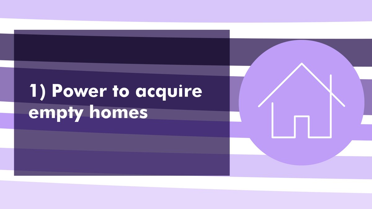 We want Govt to give councils the power to acquire empty homes, including making it easier to use Compulsory Purchase Order powers to buy properties and help move households on from temporary accommodation. #ReThinkLocal