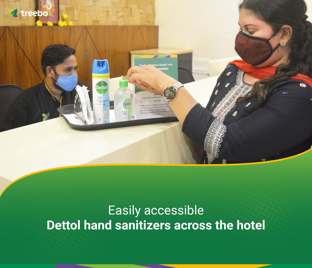 TreeboClub's tweet photo. Enjoy best-in-class safety standards during all legs of your stay secured by #TreeboHygieneShield with Dettol Protection. Visit https://t.co/vJH3uM5y7h & book a #safestay with Treebo now!
#treebo #treebohotels #Dettol #Dettolprotection #Dettolindia #StaySafeWithTreebo #hygiene https://t.co/xYSiZbxbAq