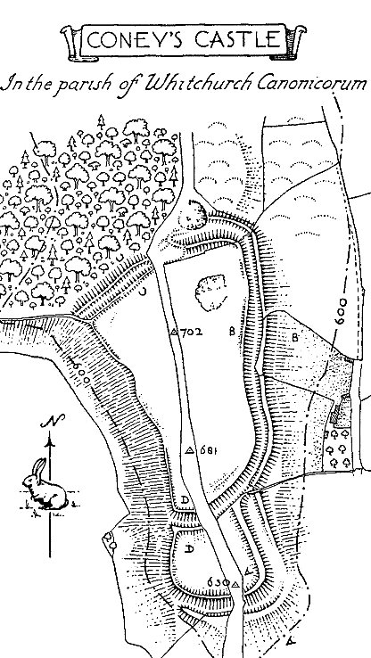 It's thought the name *Coney's* Castle reflects later use of this  #Dorset hillfort site for rabbit breedingThe RCHME plan has a giant rabbit (King of all the Bunnies) straddling the N arrow Animal-based antics are sadly no longer allowed on site plans  #HillfortsWednesday