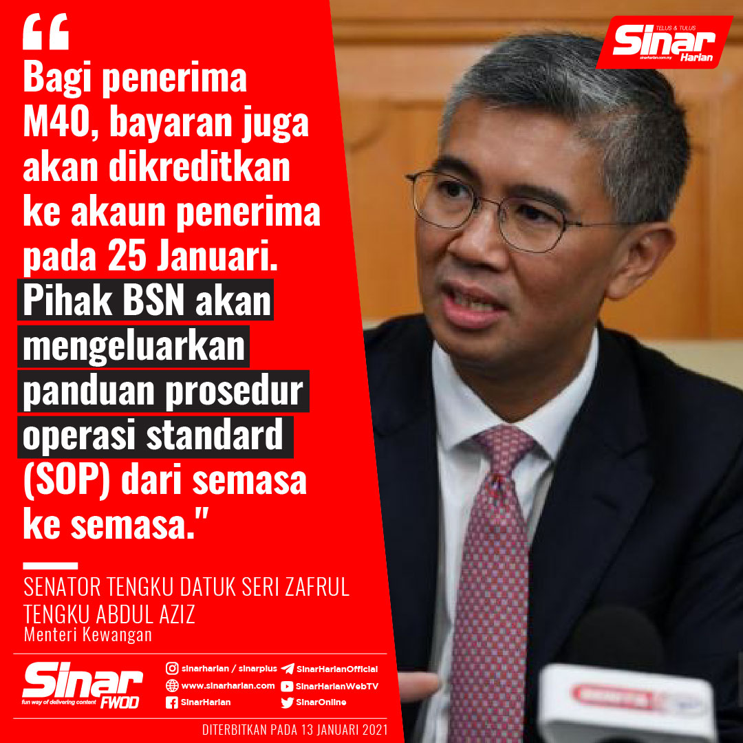 SinarOnline's tweet photo. Bayaran fasa kedua BPN 2.0 pada 21 Januari

Bayaran fasa kedua Bantuan Prihatin Nasional (BPN 2.0) kepada 11.06 juta penerima akan dibuat bermula 21 Januari ini.

Berita penuh di https://t.co/GH3e2A8yHp

#QouteSinar #Bantuan #Kewangan #BPN2.0 #Bayaran #Ekonomi #Covid19 #Rakyat https://t.co/XpN8M4ubnt