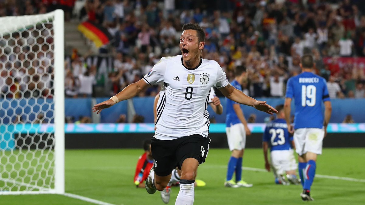Özil was Germany's most dangerous player in the Euro 2016, he completed 91 percent of his 420 passes and created 48 chances in just 6 games. Arsenal's playmaker helped the World Champions reach the semifinals scorring 1 goal and 1 assist before they were eliminated by France.