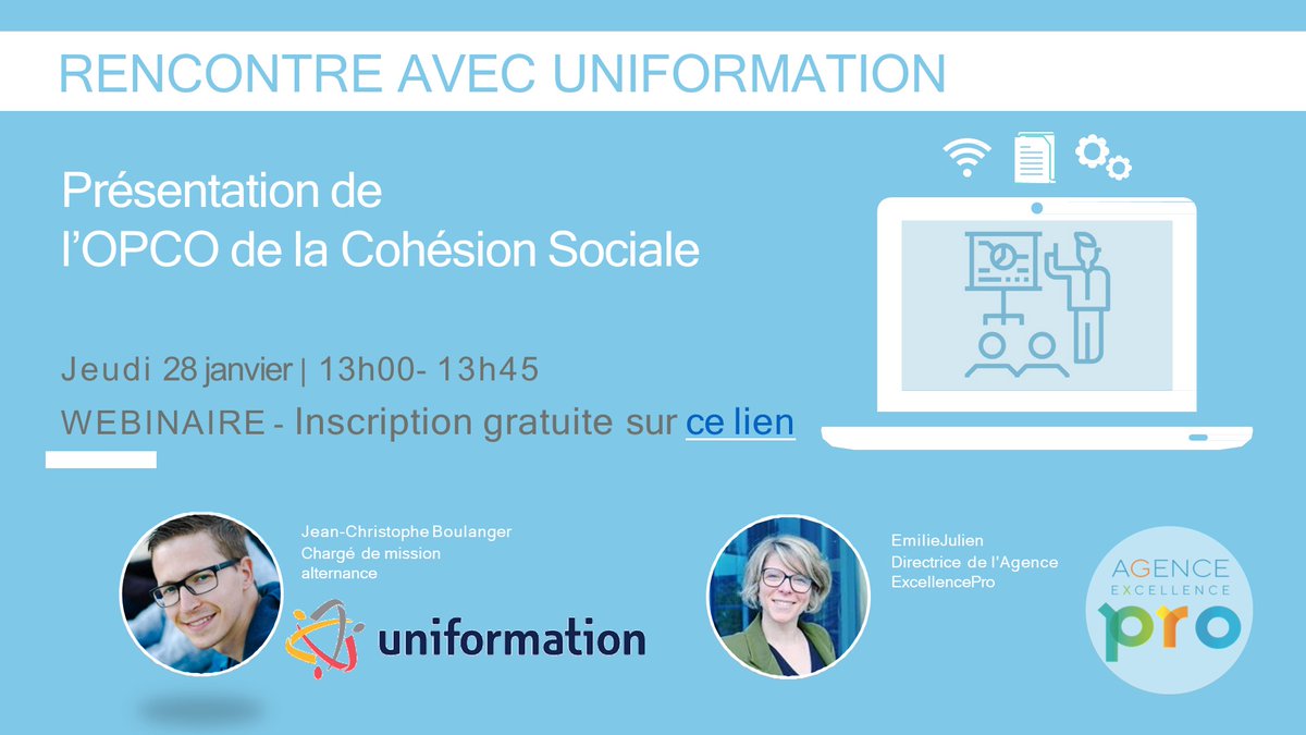 ExcellenceProEC's tweet photo. 👉🏻L'Agence Excellence Pro organise un Webinaire le 28 janvier pour les établissements de l'Enseignement Catholique pour découvrir UNIFORMATION, l'OPCO de la Cohésion Sociale.
👉🏻Inscription : https://t.co/FZraZXsRvE  #Unetp #Snceel #Synadic #Synadec #RenaSup #CNEAP #Fnogec https://t.co/U16Bz6I77m