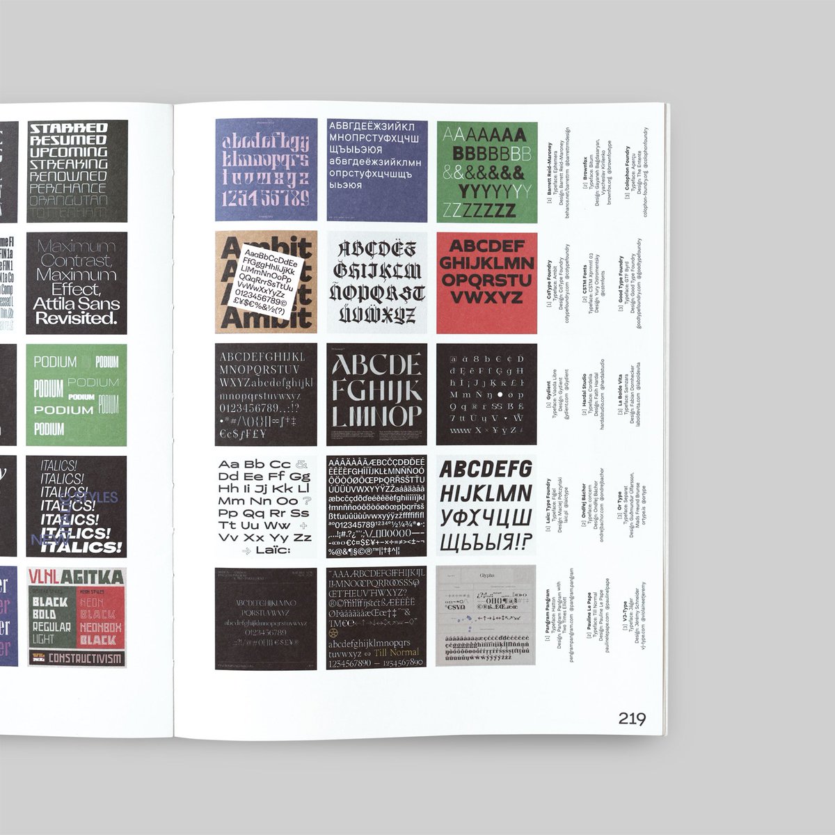 It's great to have our typeface specimens for Aeonik Pro (designed by @semiotik_design), Coanda and Ambit featured in the new book 'Support Independent Type' by <a href="/slanted_blog/">Slanted Publishers</a> 

instagram.com/p/CJ-n5efhysA/