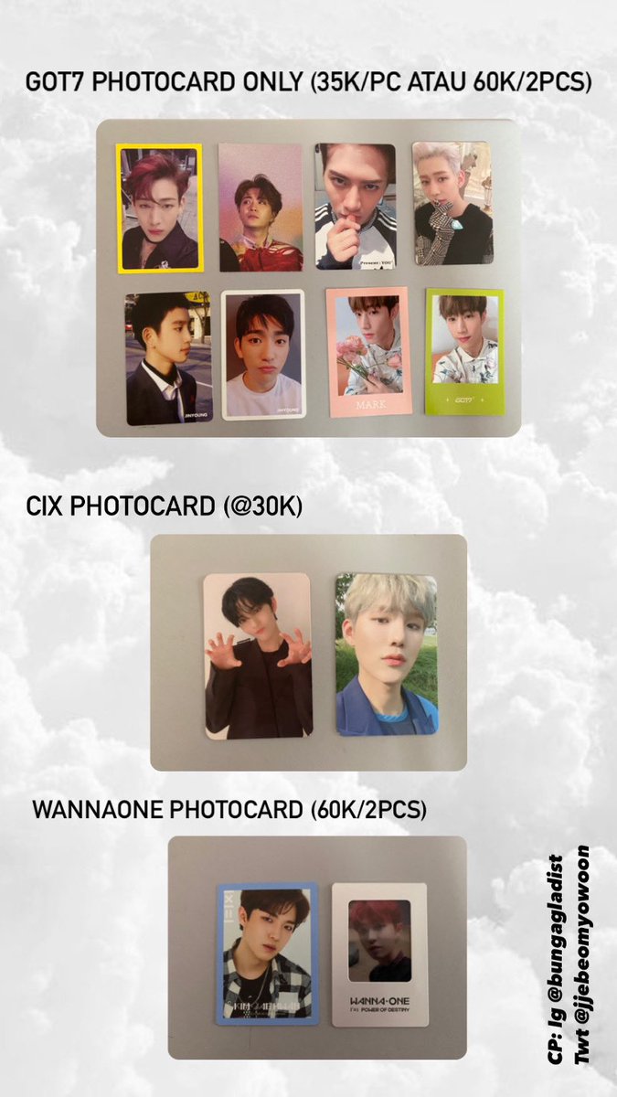 bungagladist's tweet photo. Hi. I’m gonna sell some of mine and my friend’s k-pop stuffs bcs of we hv some stuffs double. If u are interested just hit me on DM💚 #GOT7 #CIX #WANNAONE #WTS #INAONLY https://t.co/DCdmRIP1iB