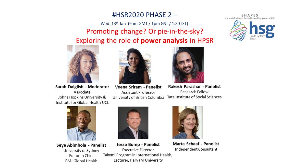 💥Starting soon!! (at 9am GMT / 1pm GST) Join us for a fantastic #HSR2020 panel on *Power analysis in #HPSR*!