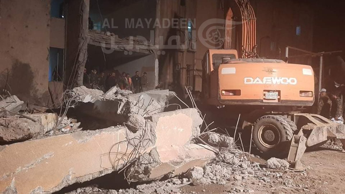 Images via  @AlMayadeenNews from some of the damage caused by the reported  #IDF airstrikes in Deir Ez Zor and Albukamal last night.