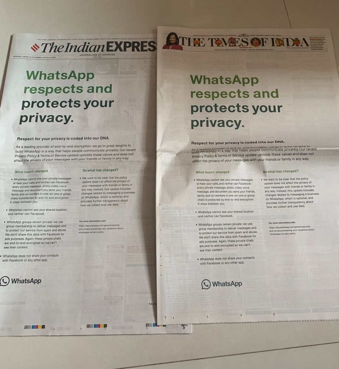karunanundy's tweet photo. It's odious that the Europeans get real assurance from Whatsapp while we get sugar puff advertising. The GDPR's been around long enough for us to know it works. With a government seeking to stalk women who leave their homes, little hope of a strong privacy law under this regime. https://t.co/s0kWWxnSks