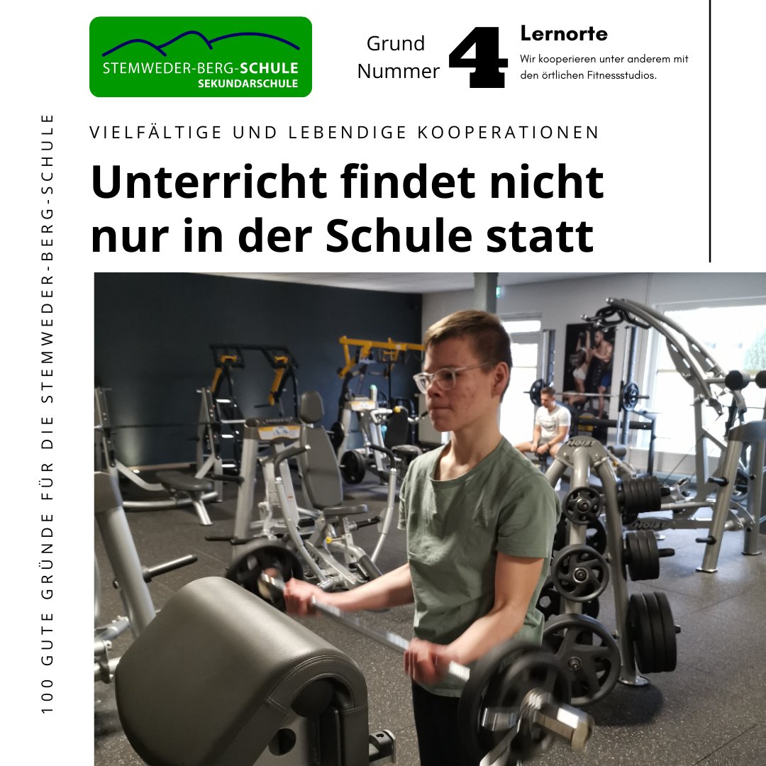 Unterricht auch außerhalb der Schule - Muskelaufbau und Kardiotraining geht am besten im Fitnessstudio - und deswegen bitten wir Wahlunterricht ebendort an. #stemwede #sekundarschule #sportunterricht #bestebildung #lernort #fitness #gesundheit #kooperationen #gym #physiotherapie