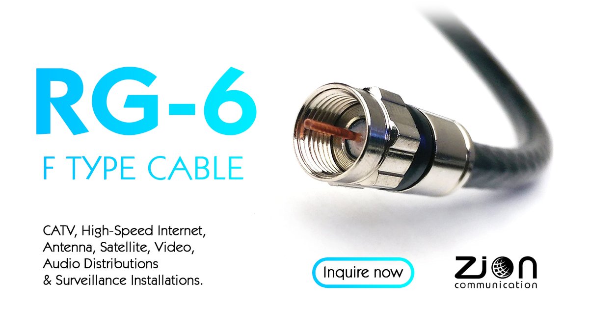 HellosignalZion's tweet photo. F Type18 AWG RG6 HD Quality 75Ω Dual Shield Coaxial Cable.
For Use With #CATV, High-Speed #Internet, #Antenna, #Satellite, #Video, #Audio Distributions &amp; #Surveillance Installations. 
OEM: 1, 2, 3,...100ft and custom Lengths
https://t.co/jmMCBz33A9 https://t.co/o51GlrCaEE