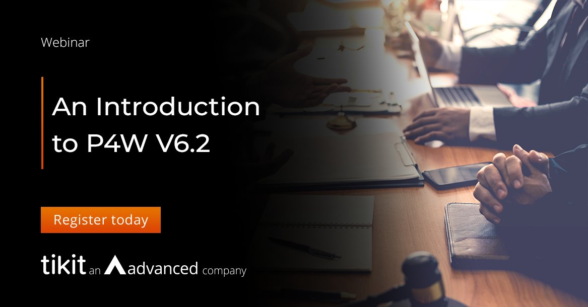 We are starting in 20 minutes! 📢 Join Alex Williams to see the latest features and functionality coming into P4W v6.2.

Register for free: bit.ly/33ShzK8