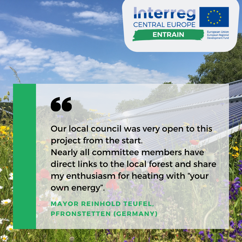 ENTRAIN_project's tweet photo. Renewable, local, digital
Some inspirational quotes from the interview with Mayor Reinhold Teufel of #Pfronstetten (Germany) that tells us how they've been successfull in building a local #renewable #heatingnetwork in their community 🗨️🪵☀️
Full interview: https://t.co/65N1Zhzy6r https://t.co/v87xMWJ79e
