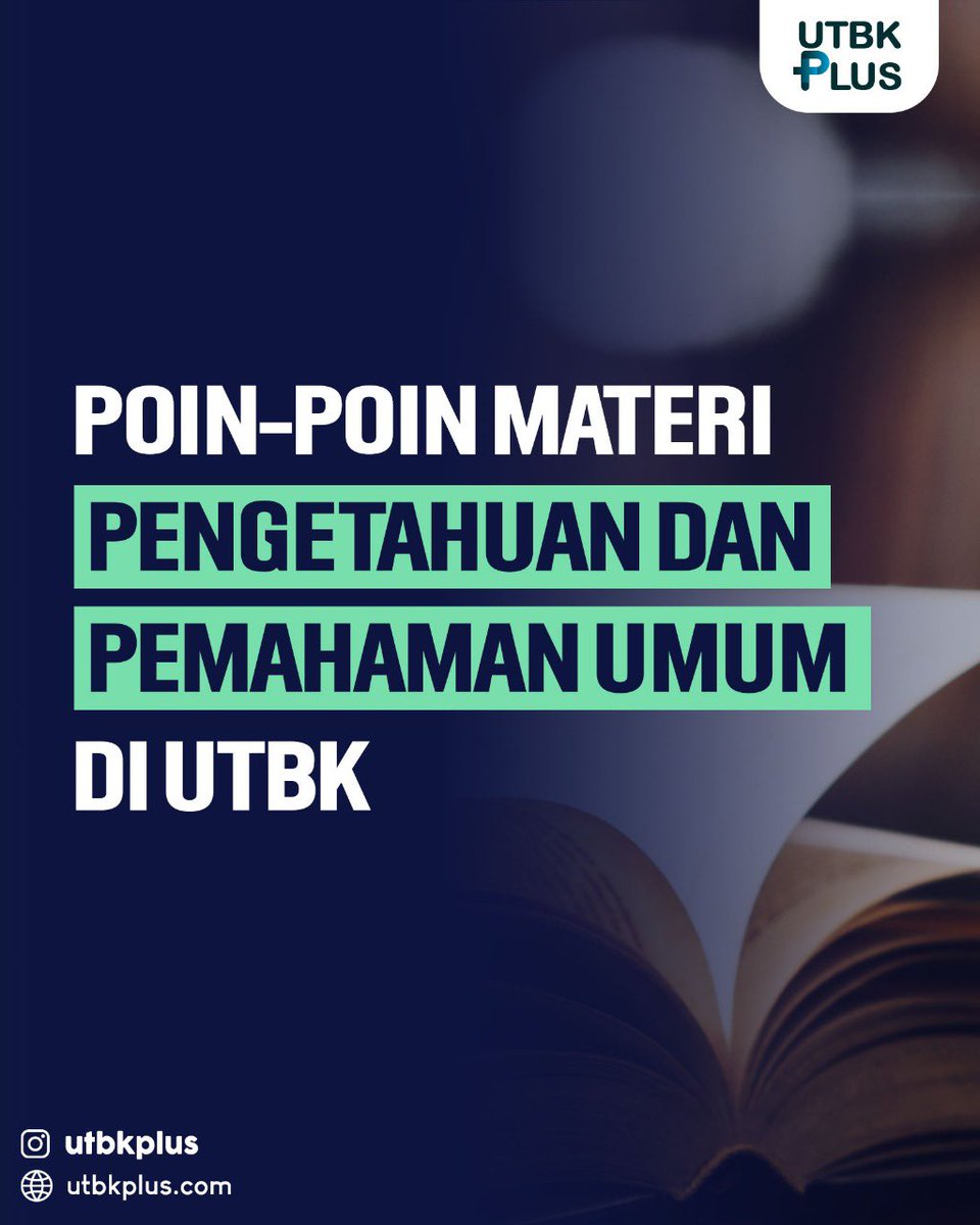 utbkplus's tweet photo. Heyhoo ini dia materi Pengetahuan dan Pemahaman Umum di UTBK. Simak baik-baik yaa!!🥳✨
#tryout #tryoututbk #tryoutptn #tryoutsbmptn #tryoutonline #UTBK #UTBKSBMPTN #SBMPTN #SNMPTN https://t.co/pLjQEF0QA1