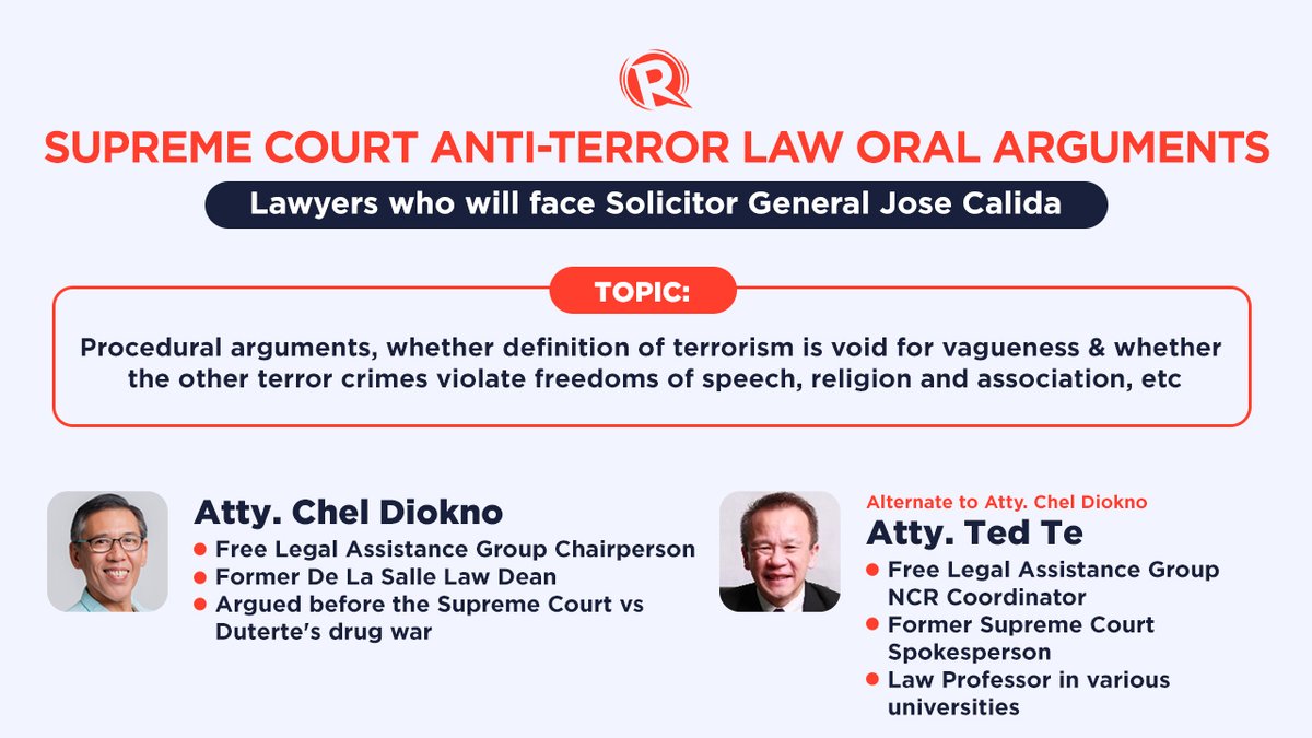 The Supreme Court asked for only 8 presenting lawyers to make the oral arguments orderly, but the petitioners submitted 13 names with 6 as alternates. (1/2) | via  @lianbuan