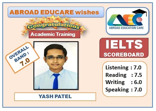 Abroad_Educare's tweet photo. AEC heartily Congratulates Yash Patel for his bright IELTS Result.🎉🤩👏
We Wish him All The Best for his future endeavor.
.

#Abroad_Educare
#AEC
#Abroad_Educare_Bhavnagar
#IELTS
#IELTS_Coaching
#Best_Coaching.
.
#ielts
#Join_Today.
#ieltsreading
#ieltspreparation
#ieltstips https://t.co/CdhldUnn77