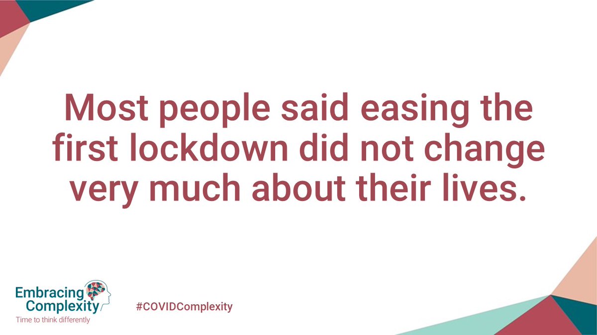 Our survey opened in September, against the backdrop of a wider "back to normal" narrative.Yet in almost every area of life we asked about, the majority of people with NDCs, families and carers said there had been no change as restrictions had eased. (2/8)