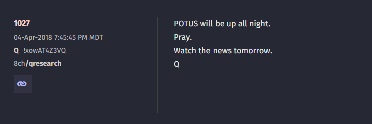 Now the second speech starts 10:27POTUS will be up all night.Pray.Watch the news tomorrow.QTomorrow - 1/13 or better 11.3 verified first marker..Q525 2 year Delta. CHECKMATEWE FIGHT!Watch the news people!!(2/2)