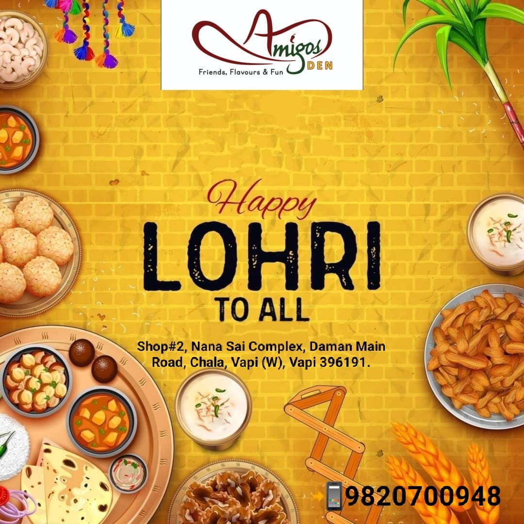 Amigos_Den's tweet photo. Enjoy this Lohri to the fullest and share the sweetness of love and spread happiness  #HappyLohri https://t.co/WyA9XGBras