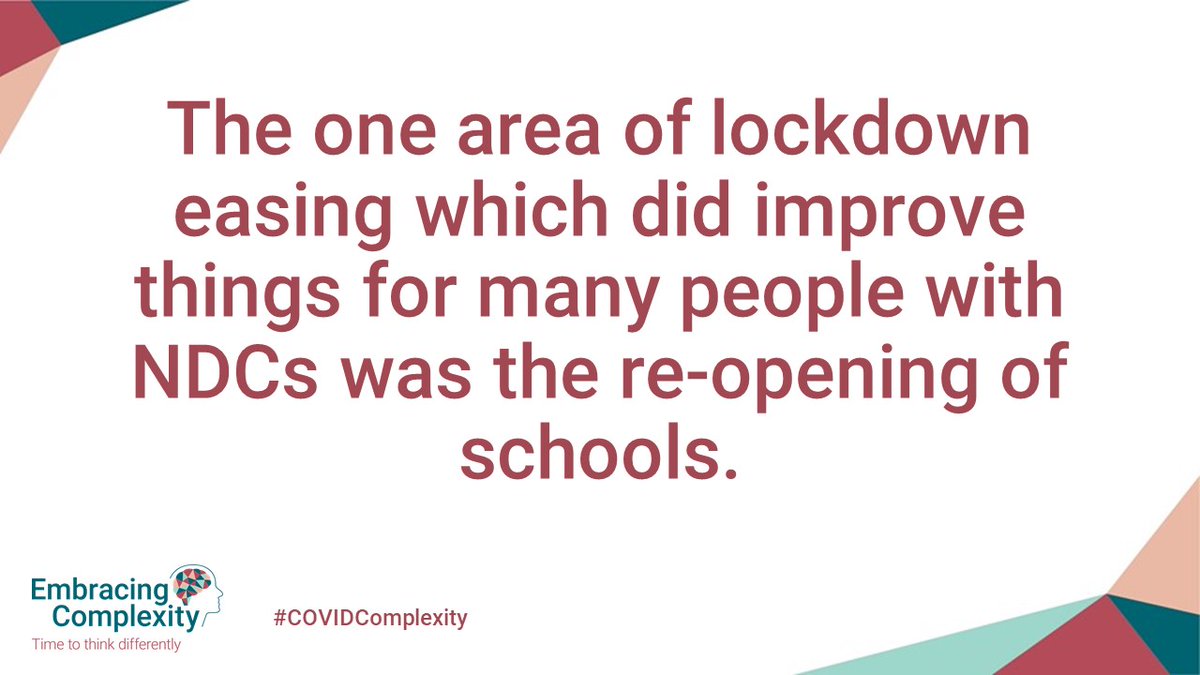 The major exception to this was education - of those negatively impacted by school closures in March, more than half said that re-opening had made a positive difference to their lives. (3/8)
