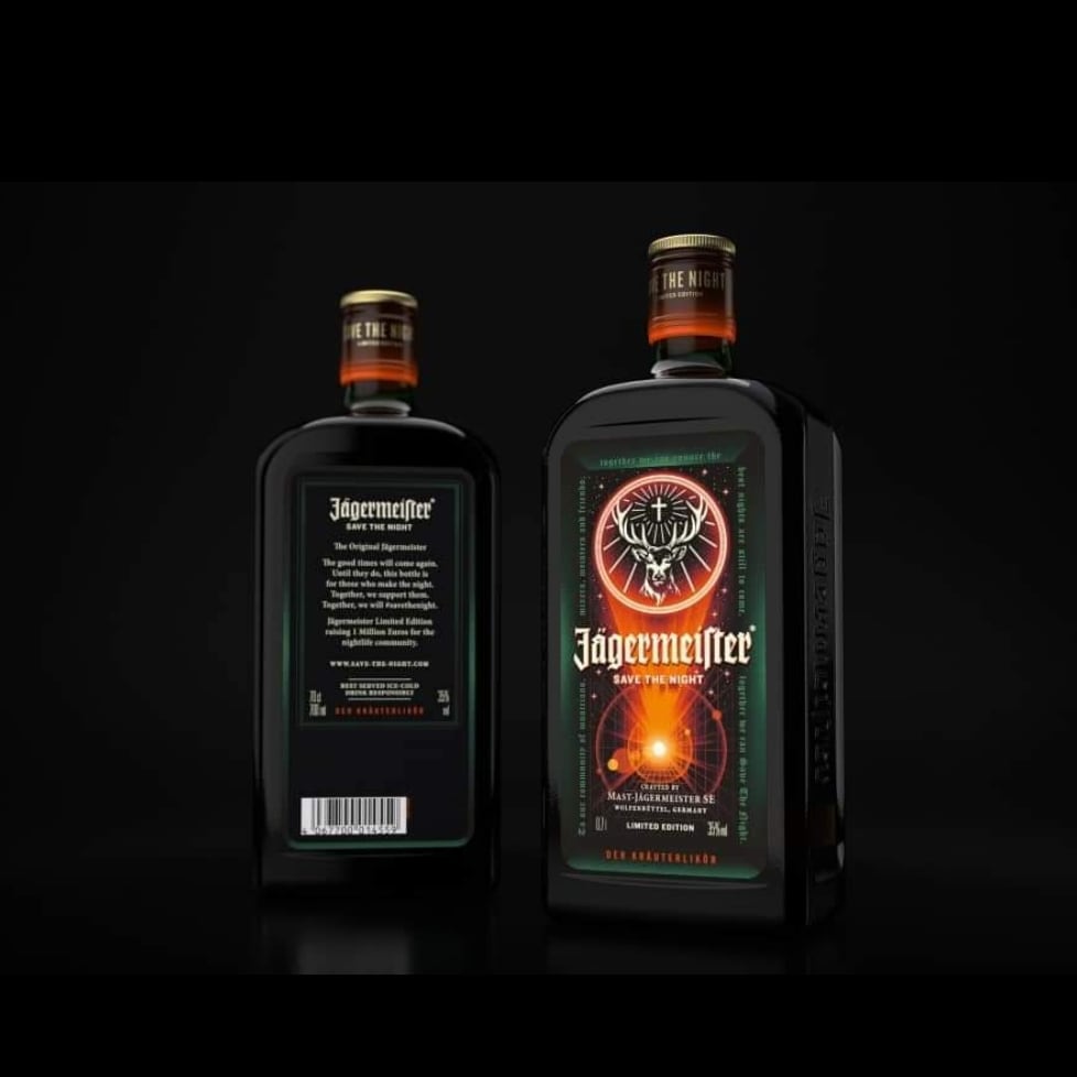Jägermeister creates #SaveTheNight bottle
German herbal bitter Jägermeister is due to launch a limited edition #SaveTheNight bottle and will donate an extra €1 million (US$1.14m) to help artists, creatives, bartenders or club owners facing hardship due to the pandemic.
