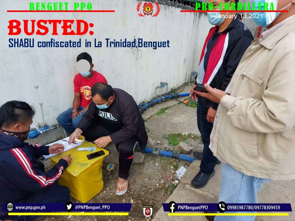 PNPBenguet_PPO's tweet photo. High Value Individual (HVI) nabbed by authorities in Betag, La Trinidad during a Buybust Operation.

#NoLetUp
#LetsVoltInAgainstIllegalDrugs https://t.co/8J50FR6fNL