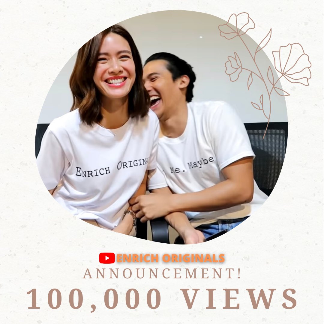 erichguniverse's tweet photo. Enrich Originals’ Announcement Video hits 100,000 views on YouTube. 💯

Keep on sharing! 😉

#EnrichOriginals #ErichGonzales #EnchongDee #YouMeMaybe https://t.co/k1YV5gSRDf