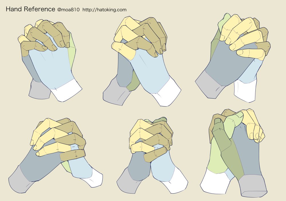 Moa A Twitter トレスokな手のイラスト資料集に 祈り Prayer を追加しました 指が絡む複雑バージョン 皆様のご多幸をお祈り致します Hand Refs For Artists T Co wjw0jtjn