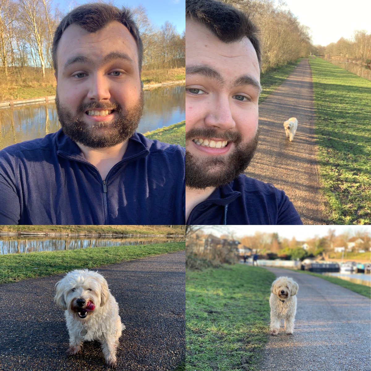 sramhsoj's tweet image. Lovely run along the canal with my running buddy 😀🐶 #ukrunchat #dogswhorun