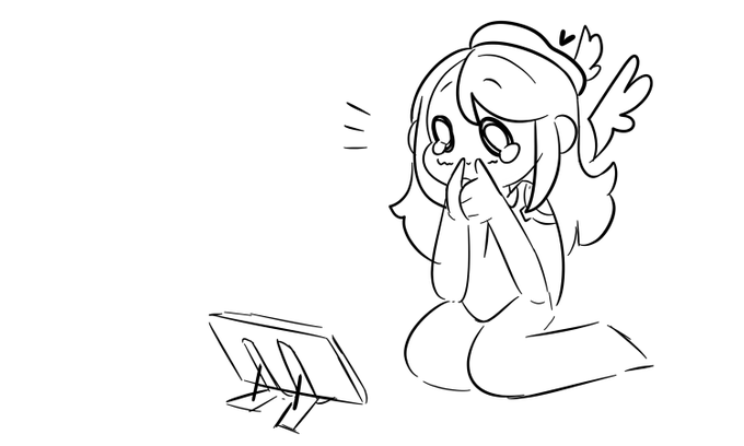 Me watching what I've made so far qwq 
