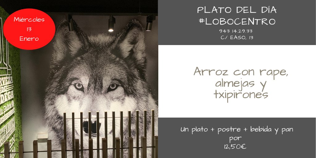 LoboDonosti's tweet photo. #PLATODELDIA #lobocentro
Miércoles 13 de enero
#arroz con #almejas y #txipirones
943.14.29.33
Calle Easo, 13
#menu #menudeldia #menuendonostia #menuensansebastian #comerdemenu #centrodonostia #centrosansebastian #food #comerensansebastian #comerendonostia #restaurante #bar https://t.co/600SorhVGw