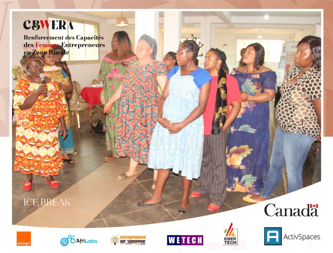 ActivSpaces's tweet photo. Troisième jour de formation du programme #CBWERA à Bangangté , nous avons débuté la journée par un #Icebreaker avec @MarchesdElodie pour réveiller un peu les participantes. Le programme de la journée prévoit du marketing digital avec la formation en ligne #BoostAvecFacebook. https://t.co/RtBf34wReN