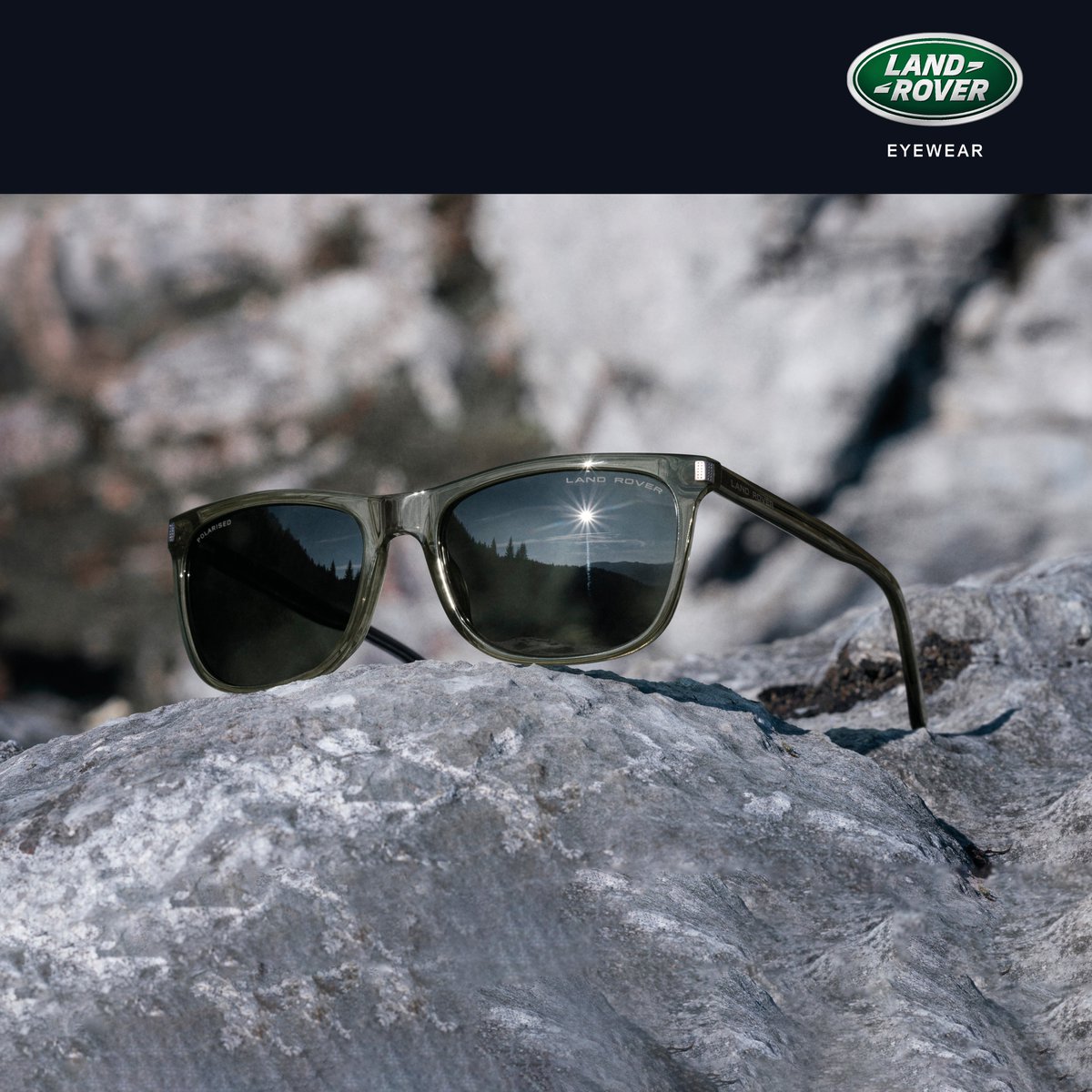 eyespaceeyewear's tweet photo. Designed with lifeproof functionality translated from the brand’s iconic vehicles, the new Land Rover Sunwear 2021 collection has arrived. Khaki crystal model Charnwood is pictured. https://t.co/xmPuPcj4F9