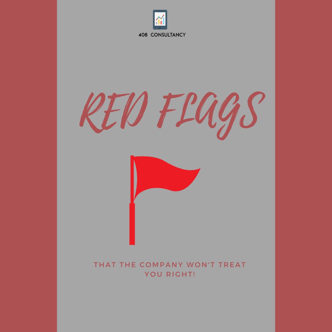408Consultancy's tweet photo. 🛑Red Flags That The Company You Want To Join Won't Treat You Right🛑

🚥 Make sure you interview them 

🚥 Asking inappropriate questions 

🚥 Unfair pressure to make decisions 

✨ If you're struggling with your career, then contact us at contact@408consultancy.com 

#redflags https://t.co/VTDl9RrnTG