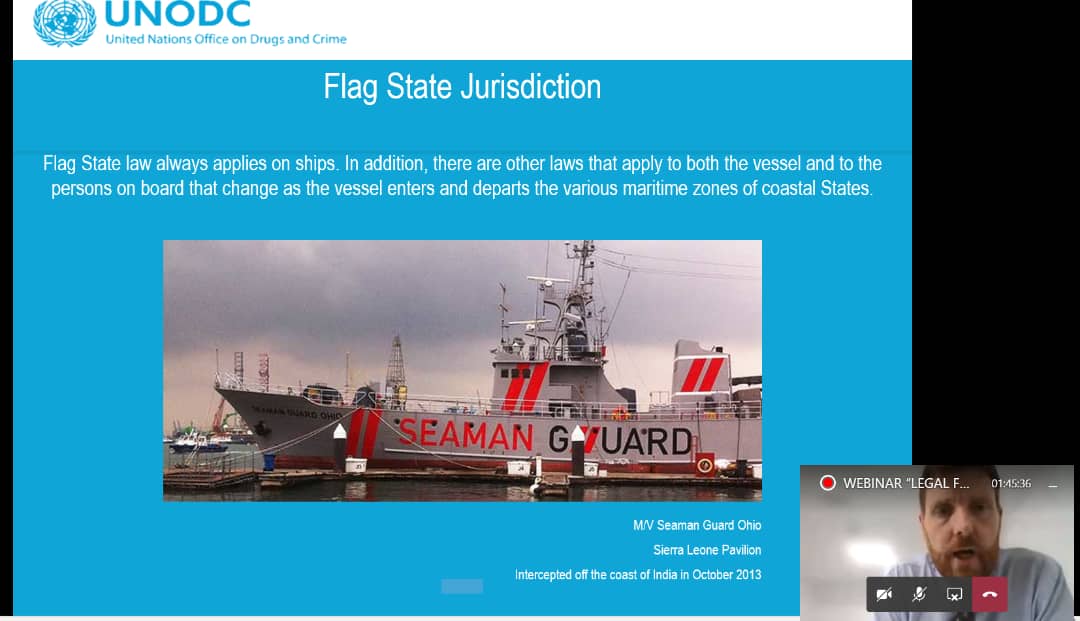 UNODC_BMB's tweet photo. #Happeningnow !Funded by #Norway, #GMCP &amp; @ICC_Yaounde are holding an online english session with the aim of analyzing  law of the sea &amp; #PCASP which could potentially complement states' actions at sea against threats to ships transiting in GoG. @MiwaKatoEmpower @UNODC_WCAfrica https://t.co/TVbqzmFnk8