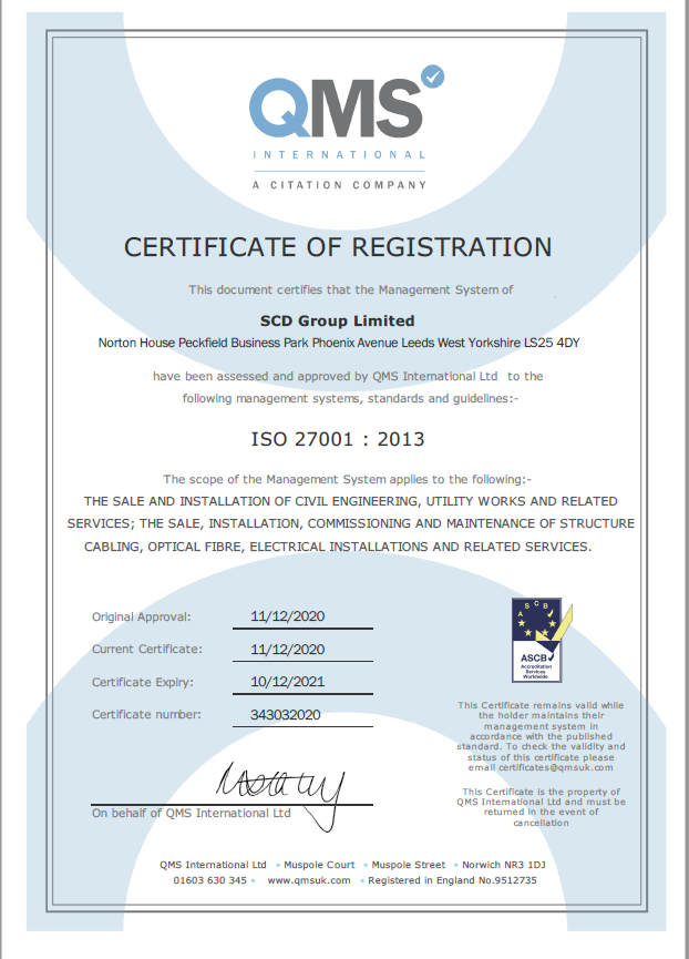 scd_group's tweet photo. SCD has recently been accredited for ISO27001. This international standard manages information security and ensures that employees and customers personal and commercial data is secure within our business.  #standards https://t.co/330dbOtZpN