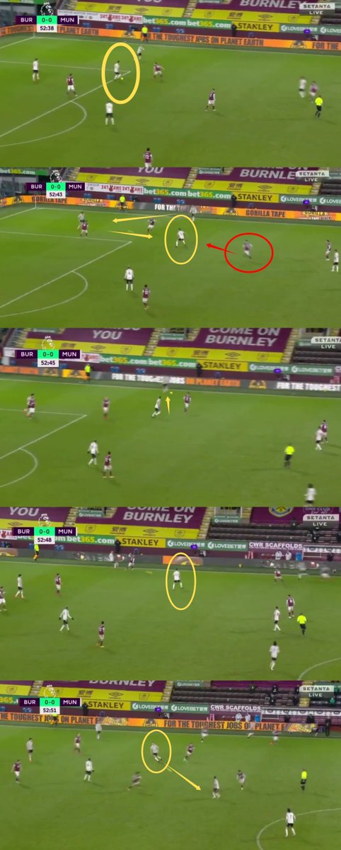 Nemanja Matic - United's Unsung Hero! (A thread) 1 - Matic brings the ball out and plays it to Shaw. 2- Shaw into Maguire into Matic. 3- Matic is closed down, knocks it into Shaw. 4 - Creates an angle, receives of Shaw. 5 - Matic switches play! Beautiful!  #MUFC