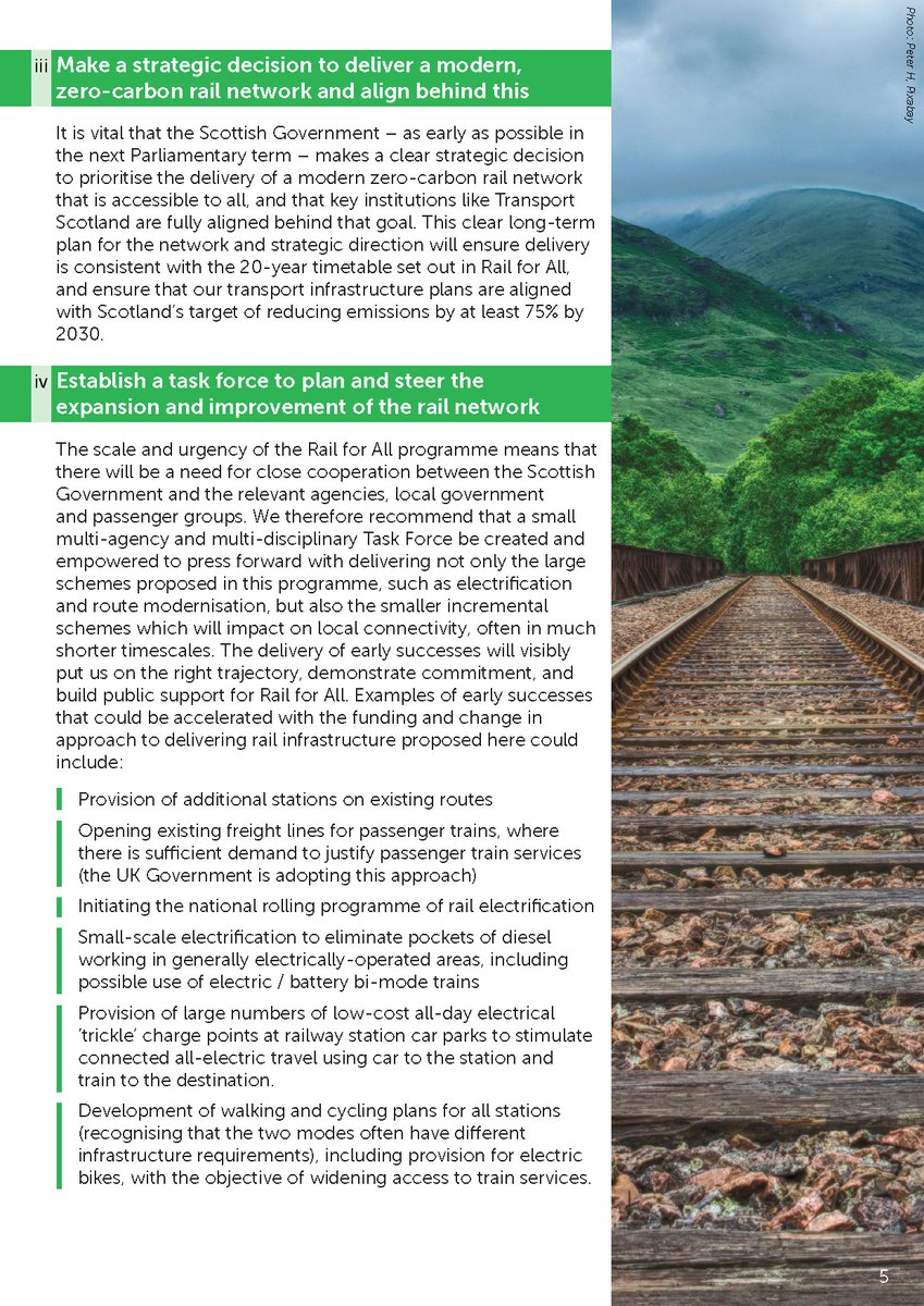 The first is on overarching governance. They've nailed it:  streamlining decision-making and rebalancing STAG towards low carbon transport; bringing track owner and train operator together; taking party politics out of it; and establish a dedicated government team.