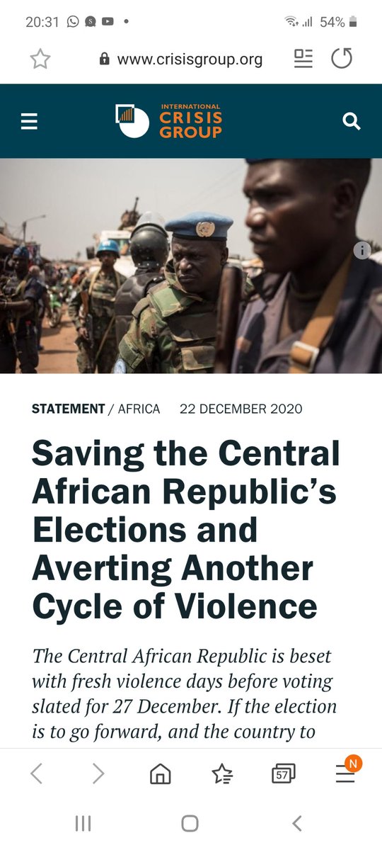  #CentralAfricanRepublic (THREAD)1) 200 to 300 rebels attacked the capital  #Bangui today (PK9, PK11, PK12 & Bimbo areas). Govt,  #Russian &  #Rwandan troops repelled them. But the rebels remain in the hills & areas surroundings the capital.Read  @CrisisGroup statement 