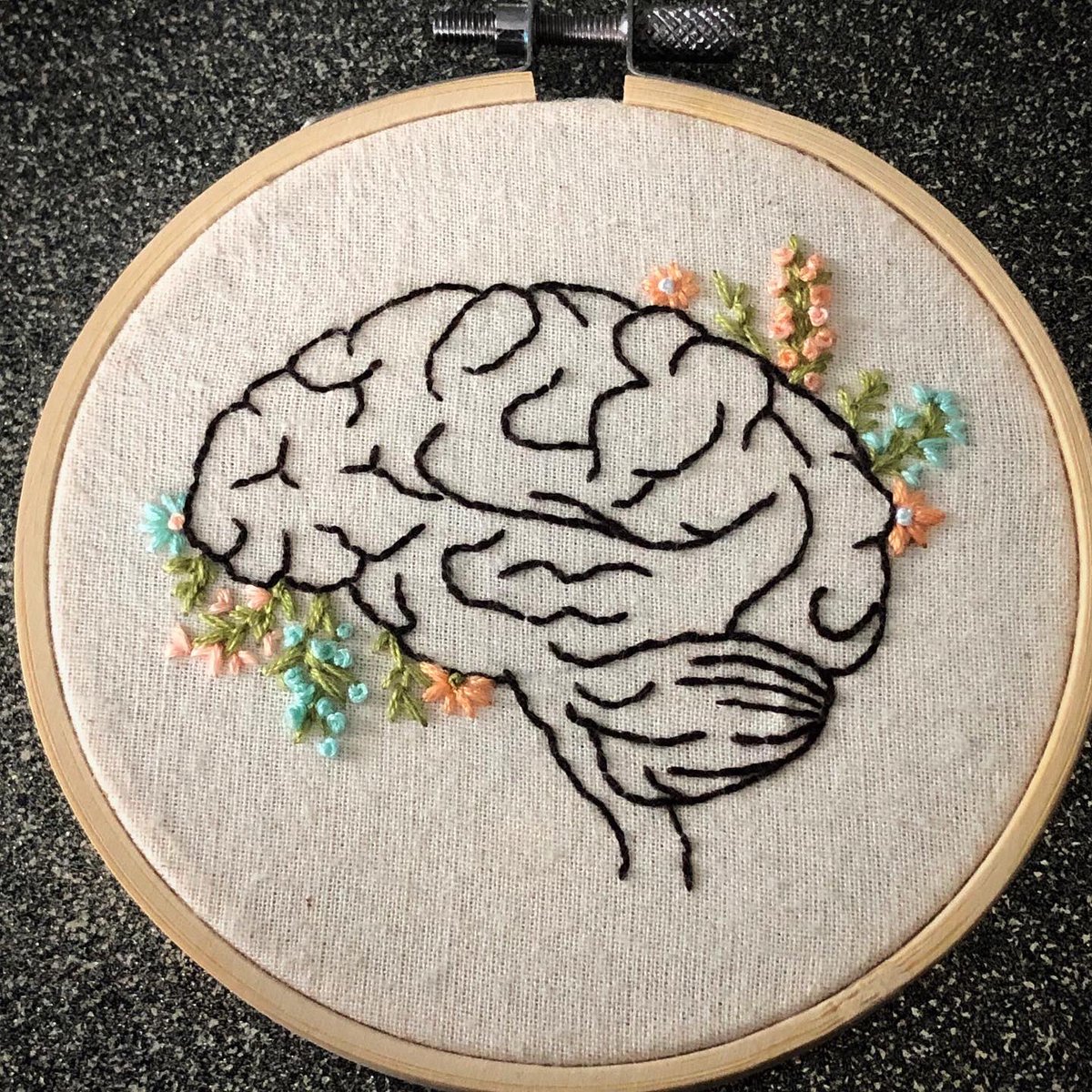 NeedlesNeurons's tweet photo. Brains. That’s all. 
#ScienceEmbroidery #SciArt https://t.co/0IyZdPe7hW