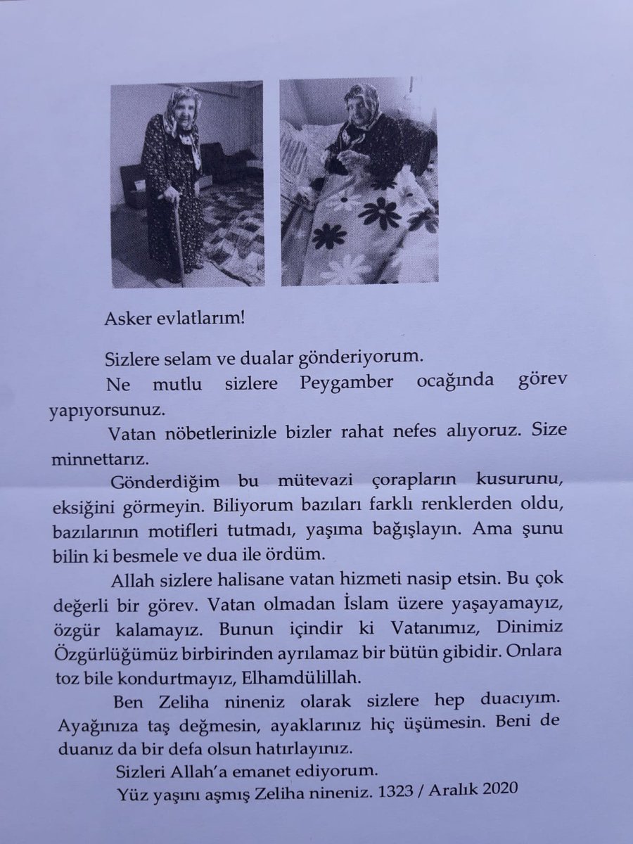 tcsavunma's tweet photo. Mehmetçiklerimiz adına Yalovalı Zeliha ninemize teşekkür ediyoruz. Bu ülkenin kahraman evlatları için bağışlarda bulunan, dualar eden, desteklerini esirgemeyen tüm büyüklerimizin ellerinden öpüyor, kendilerine sağlıklı ve uzun ömürler diliyoruz. 
https://t.co/l6bhqZQup6 https://t.co/RghZQj3ySA